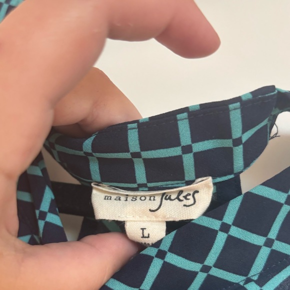 Maison Jules Teal Geometric Midi Dress - Picture 2 of 5